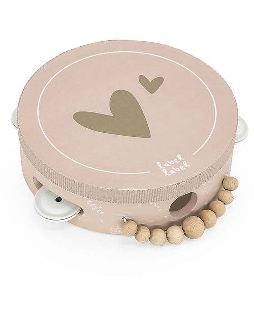 Label Label Tamburello con Sonagli - Rosa - Legno Certificato FSC Strumenti Musicali