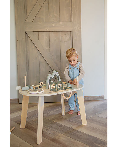 Label Label Tavolo Multiattività in Legno FSC - Oliva - 2+ anni Incastri in Legno