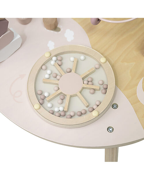 Label Label Tavolo Multiattività in Legno - Rosa - Stimola la Creatività Incastri in Legno