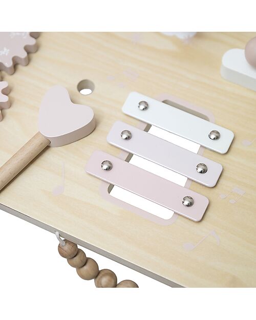 Label Label Tavolo Multiattività in Legno - Rosa - Stimola la Creatività Incastri in Legno