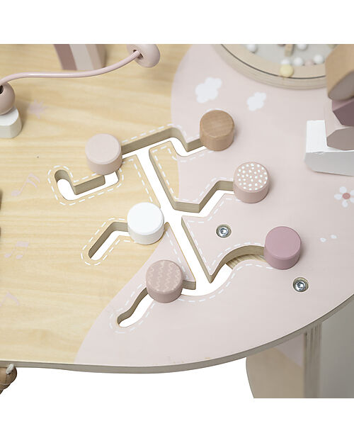 Label Label Tavolo Multiattività in Legno - Rosa - Stimola la Creatività Incastri in Legno