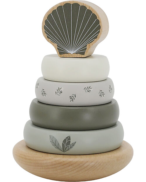 Label Label Torre Anelli Impilabili in Legno FSC - Oliva - 12+ m Incastri in Legno