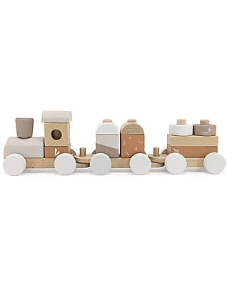 Label Label Trenino Giocattolo in Legno FSC - Beige - 18+ m Macchine e Trenini  in Legno