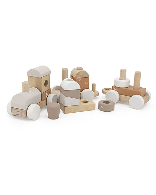 Label Label Trenino Giocattolo in Legno FSC - Beige - 18+ m Macchine e Trenini  in Legno