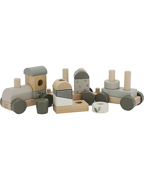 Label Label Trenino Giocattolo in Legno FSC - Oliva - 18+ m Macchine e Trenini  in Legno