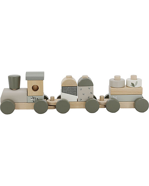 Label Label Trenino Giocattolo in Legno FSC - Oliva - 18+ m Macchine e Trenini  in Legno