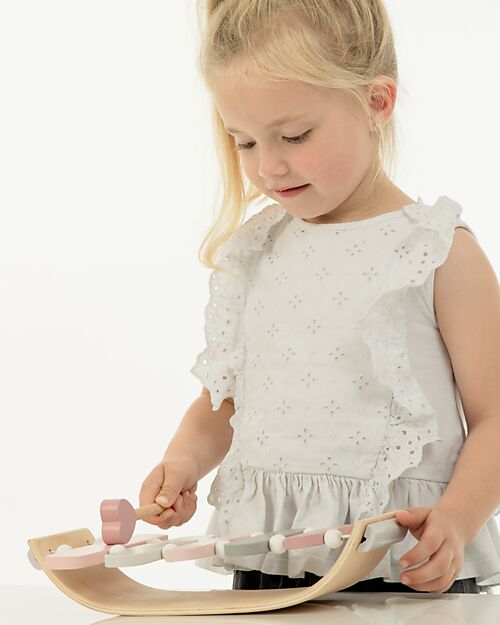 Label Label Xilofono Giocattolo in Legno FSC - Rosa - 12+ m Strumenti Musicali