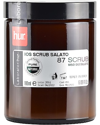 Laboratori Hur Ios Scrub Salato Viso e Decolletè - per Pelli Disidratate e Atoniche - con Burro di Mango - 100 ml - 100% Made in Italy Creme Viso