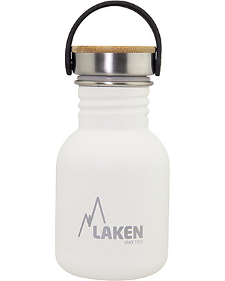 Laken Bottiglia in Acciaio Inox 100%, 350 ml - Bianco Borracce Metallo