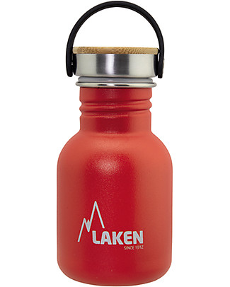 Laken Bottiglia in Acciaio Inox 100%, 350 ml - Rosso Borracce Metallo