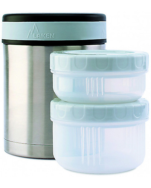 Laken OUTLET Thermos Porta Alimenti in Acciaio Inox con 2 Contenitori, 1000  ml - Acciaio - Pezzo di Showroom unisex (bambini)