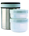 Laken Thermos Porta Alimenti in Acciaio Inox con 2 Contenitori, 1000 ml - Acciaio Borracce Termiche