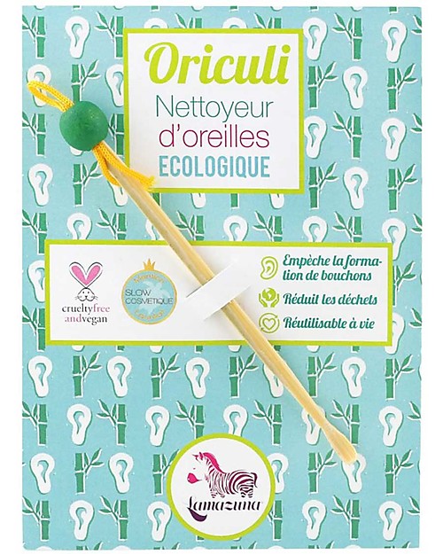 Lamazuna Oriculi, Pulisci Orecchie Ecologico e Riutilizzabile - 100% Bambù Kit Toilette Neonato