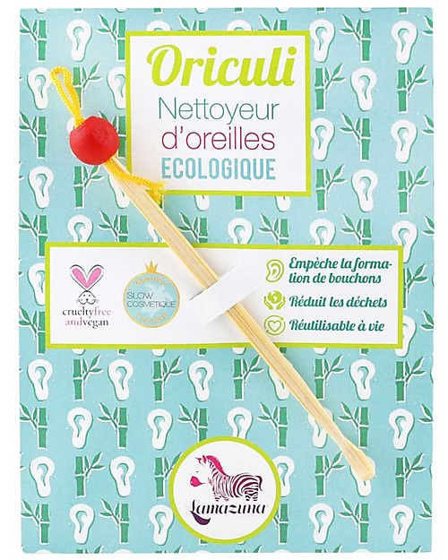 Lamazuna Oriculi, Pulisci Orecchie Ecologico e Riutilizzabile - 100% Bambù Kit Toilette Neonato