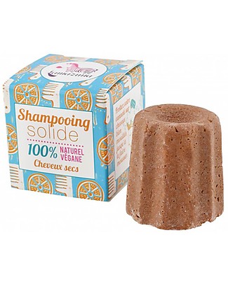 Lamazuna Shampoo Solido per capelli Secchi, Arancia - 55gr - Zero Plastica, 100% Naturale! Bagno Doccia Shampoo