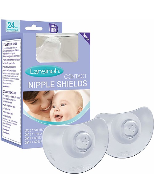Lansinoh Coppette Paracapezzoli a Contatto - 24 mm - Ultrasottili e Flessibili -  con Custodia Protettiva Prodotti per la Cura del Seno