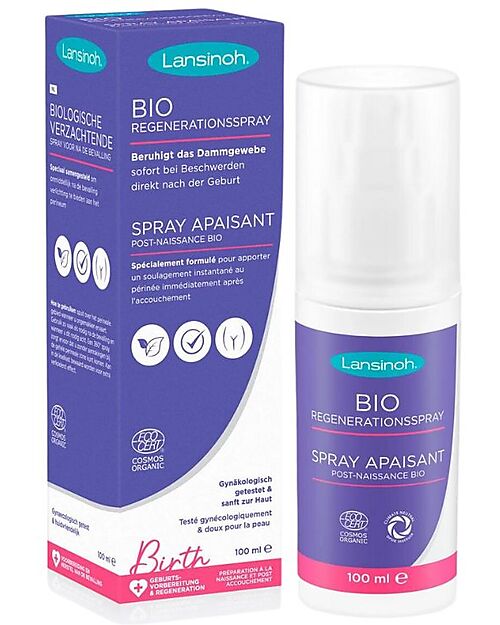 Lansinoh Relief Spray Post-Parto - 100 ml - Certificato Biologico 100% Naturale Creme e Olii