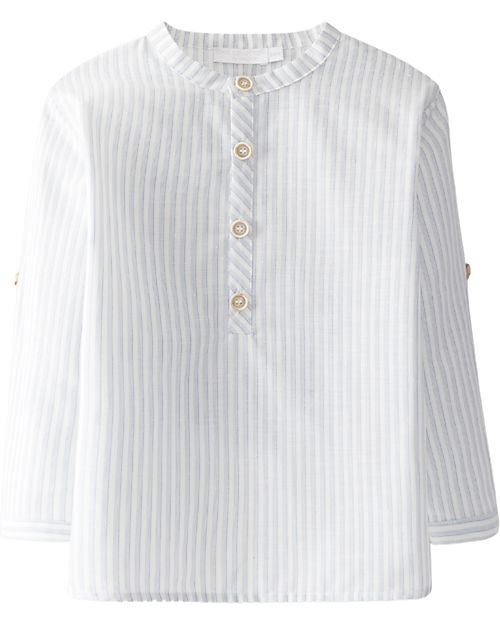 Laranjinha Blusa a Righe Maniche Lunghe - Bianco - 100% Cotone Bluse