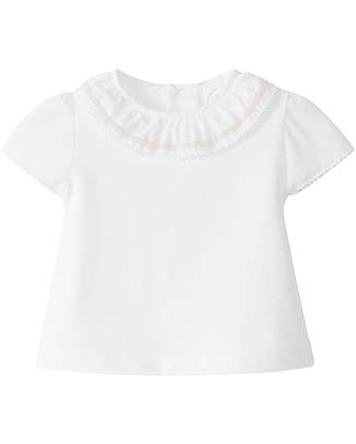 Laranjinha Blusa con Colletto - Bianco - Cotone Elasticizzato Bluse