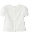 Laranjinha Blusa Elegante a Maniche Corte - Bianco - 100% Cotone Bluse