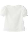 Laranjinha Blusa Elegante a Maniche Corte - Bianco - 100% Cotone Bluse