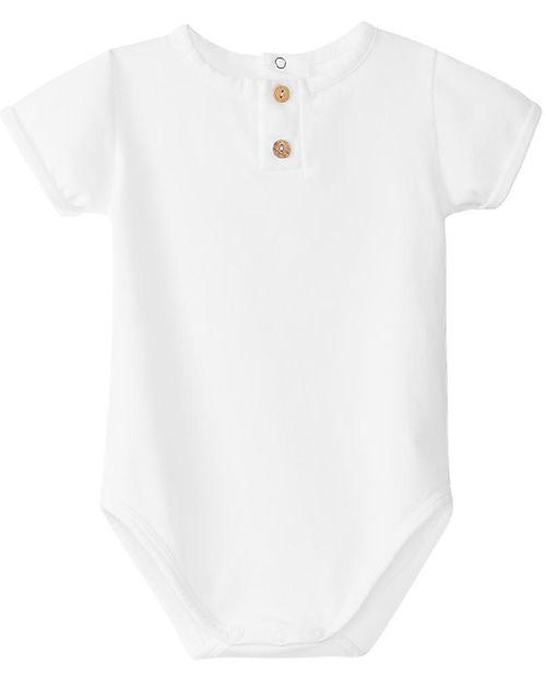 Laranjinha Body a Maniche Corte - Bianco - Cotone Elasticizzato Body Manica Corta