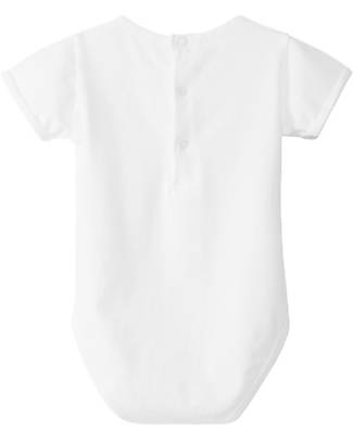 Laranjinha Body a Maniche Corte - Bianco - Cotone Elasticizzato Body Manica Corta