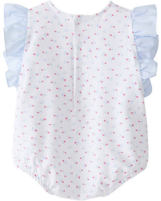 Laranjinha Body con Volant - Bianco/Rosa - Cotone Elasticizzato Body Manica Corta
