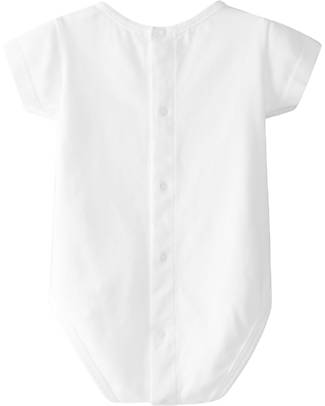 Laranjinha Body Maniche Corte con Bottone - Bianco - Cotone Body Manica Corta