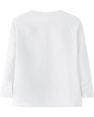 Laranjinha Maglia a Maniche Lunghe - Bianca- Misto Lino e Cotone Maglie Manica Lunga