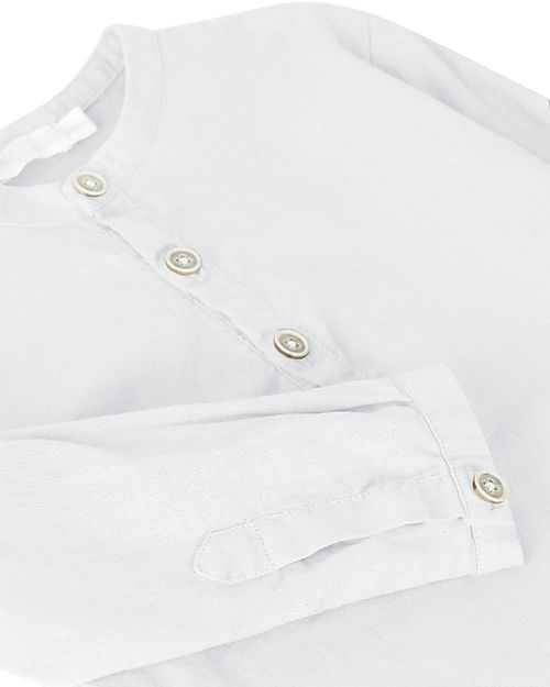 Laranjinha Maglia a Maniche Lunghe - Bianca- Misto Lino e Cotone Maglie Manica Lunga