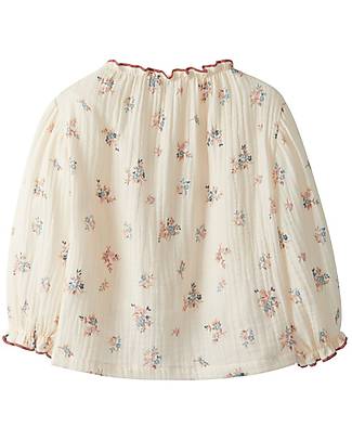 Laranjinha Maglia Blusa - Panna - 100% Cotone - Dettagli Floreali Bluse