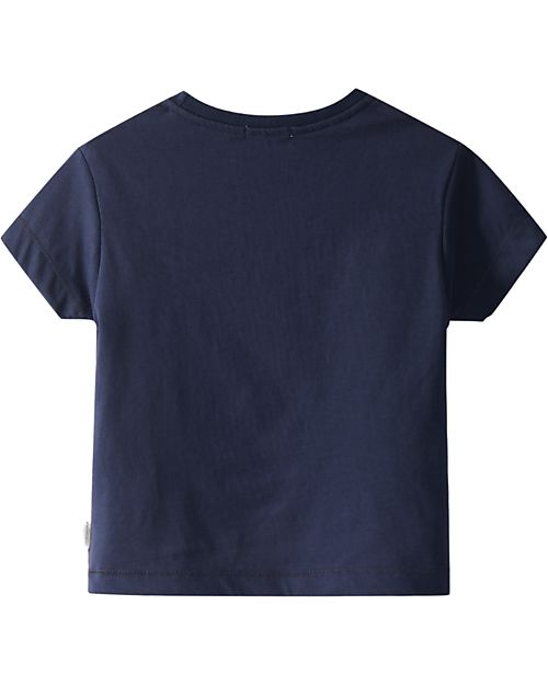 Laranjinha Maglia Maniche Corte con Faro - Blu Navy - 100% Cotone T-shirt