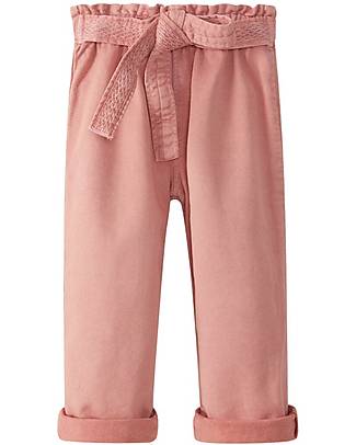 Laranjinha Pantaloni Lunghi - Rosa Antico - 100% Cotone - Laccio in Vita Pantaloni Lunghi