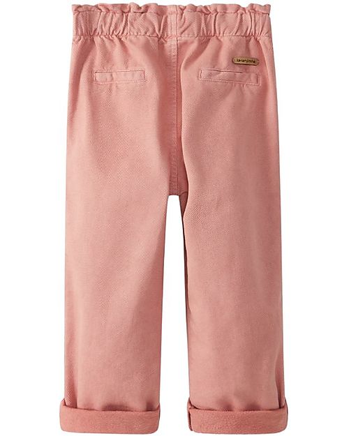 Laranjinha Pantaloni Lunghi - Rosa Antico - 100% Cotone - Laccio in Vita Pantaloni Lunghi