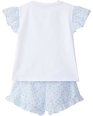 Laranjinha Pigiama Floreale con Volant - Blu/Rosa - 100% Cotone Pigiami