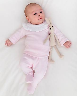 Laranjinha Set 2 pezzi nascita Maglia e Pantalone con Piedini - Rosa - Cotone Antibatterico Completi e Set