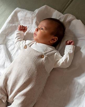 Laranjinha Set 2 pezzi Nascita Salopette e Maglia - Beige - 100% Cotone Antibatterico Completi e Set