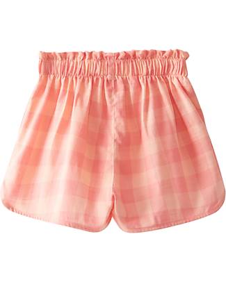 Laranjinha Shorts a Quadri con Vita Elasticizzata - Salmone - 100% Cotone Pantaloni Corti