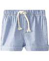 Laranjinha Shorts a Righe con Vita Elasticizzata e Coulisse - Indaco - Cotone Pantaloni Corti
