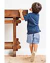 Laranjinha Shorts a Righe con Vita Elasticizzata e Coulisse - Indaco - Cotone Pantaloni Corti