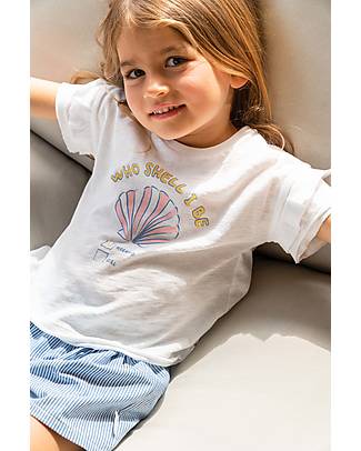 Laranjinha T-shirt con Maniche Volant - Bianco - 100% Cotone T-shirt