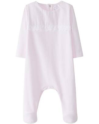 Laranjinha Tutina Bimba con Ricamo - Rosa Classico - Cotone Elasticizzato Tutine Lunghe