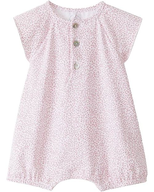 Laranjinha Tutina Floreale a Maniche Corte - Rosa Classico - Cotone Elasticizzato Tutine Corte