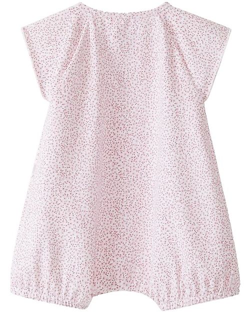 Laranjinha Tutina Floreale a Maniche Corte - Rosa Classico - Cotone Elasticizzato Tutine Corte