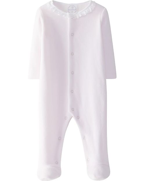 Laranjinha Tutina Intera con Piedini - Rosa - 100% Velluto di Cotone Antibatterico Tutine Lunghe