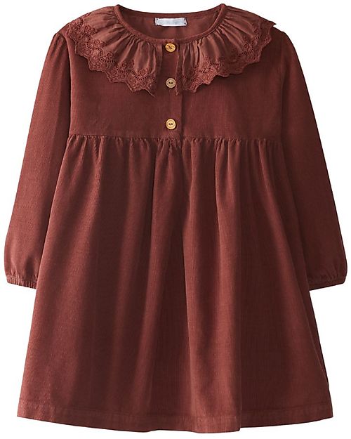 Laranjinha Vestito Maniche Lunghe - Bordeaux - 100% Cotone Vestiti_