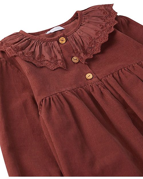 Laranjinha Vestito Maniche Lunghe - Bordeaux - 100% Cotone Vestiti_