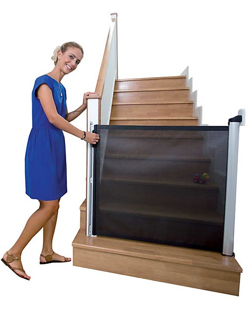 Lascal Cancelletto Kiddiguard Accent, 100 cm - Nero -  A scomparsa e con blocco automatico Cancelletti di Sicurezza