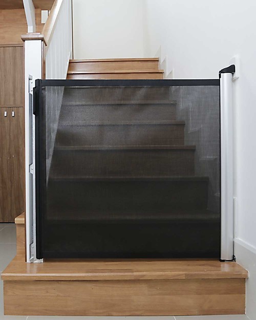 Lascal Cancelletto Kiddiguard Accent, 100 cm - Nero -  A scomparsa e con blocco automatico Cancelletti di Sicurezza